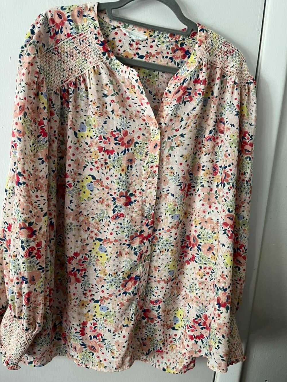 Cynthis Rowley Long Sleeve Button down Blouse SZ 2X
